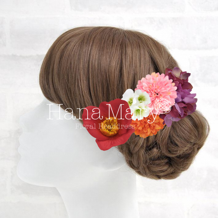 椿と紫陽花の花冠