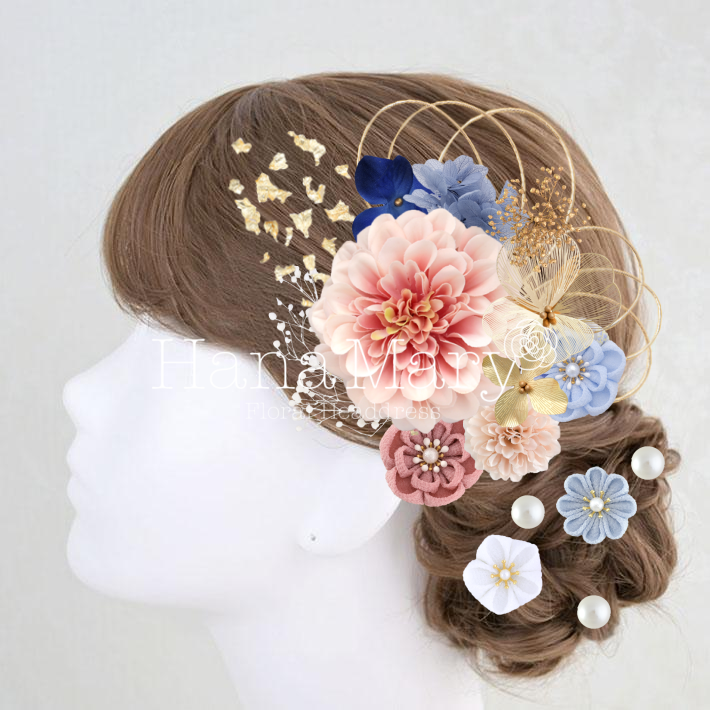 ピンクとブルーのアレンジ