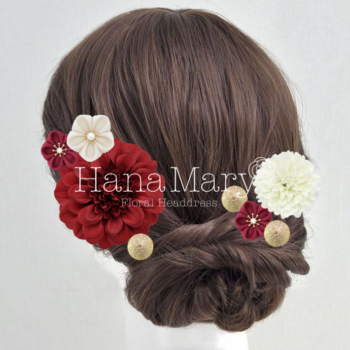 赤系ヘアセット