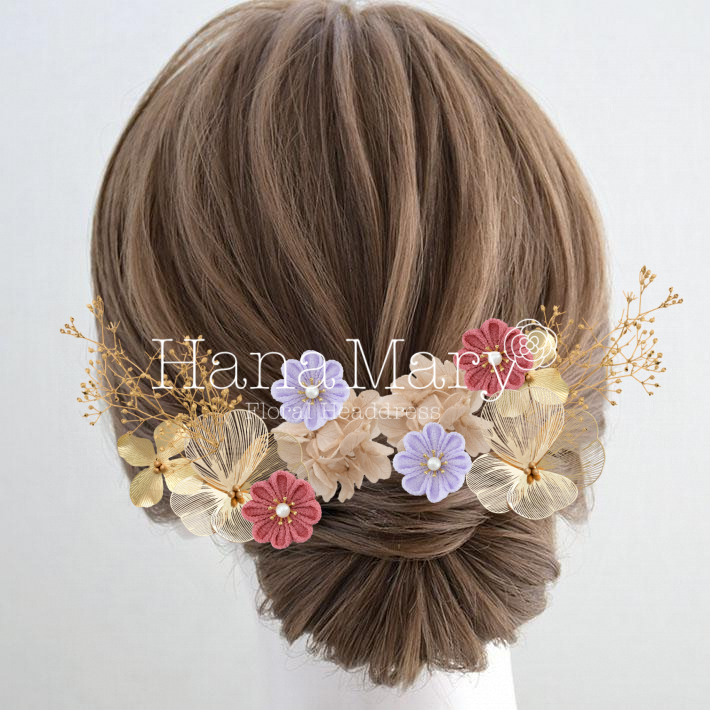 つまみ細工と紫陽花