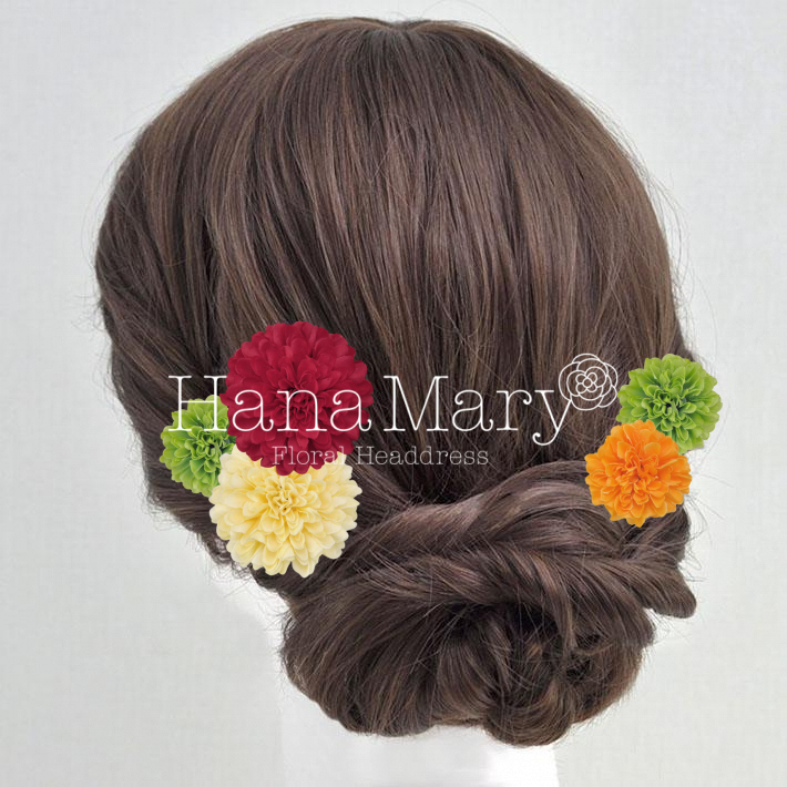 オレンジ系メインのぽんぽん