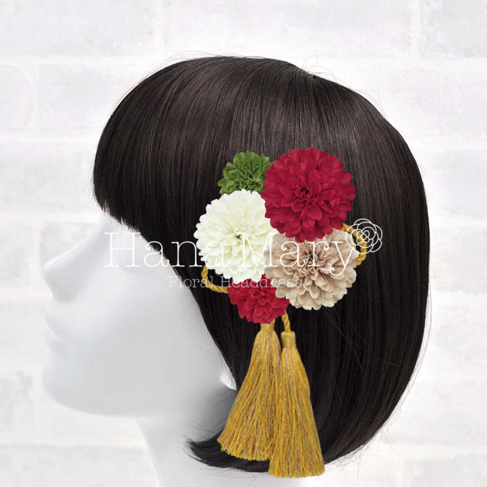 レトロ清楚な和装髪飾り