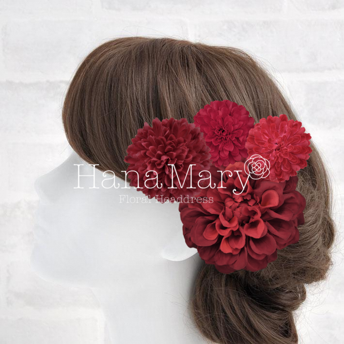 赤ダリアピンポンマム