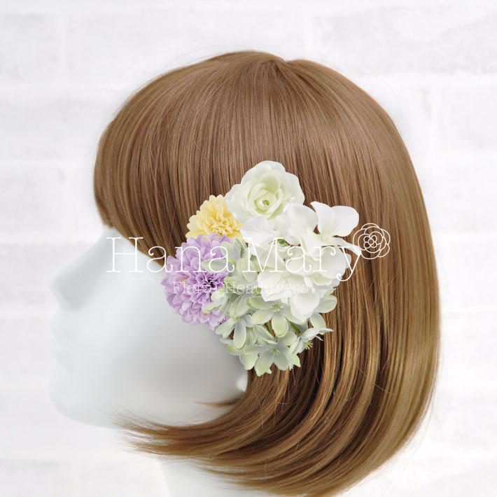 紫のピオニーとあじさい