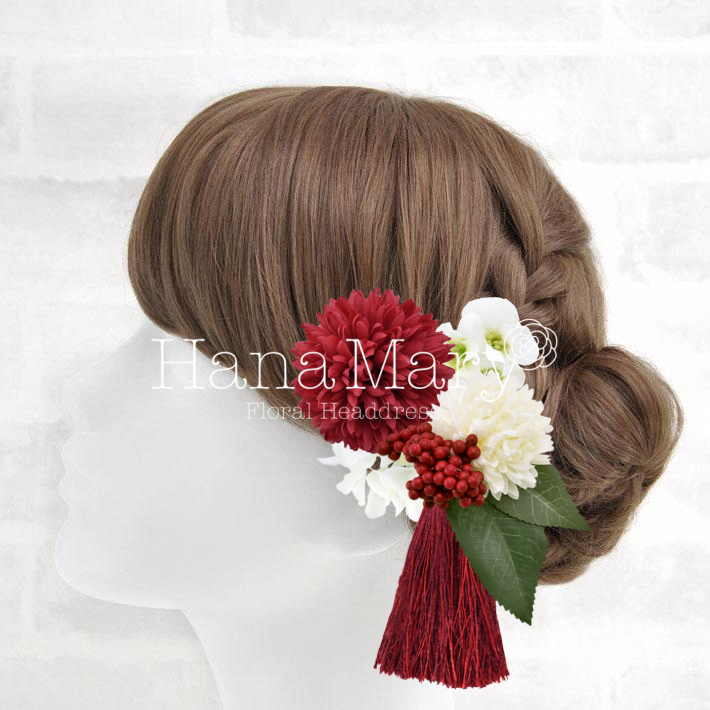 マムとタッセルの髪飾り