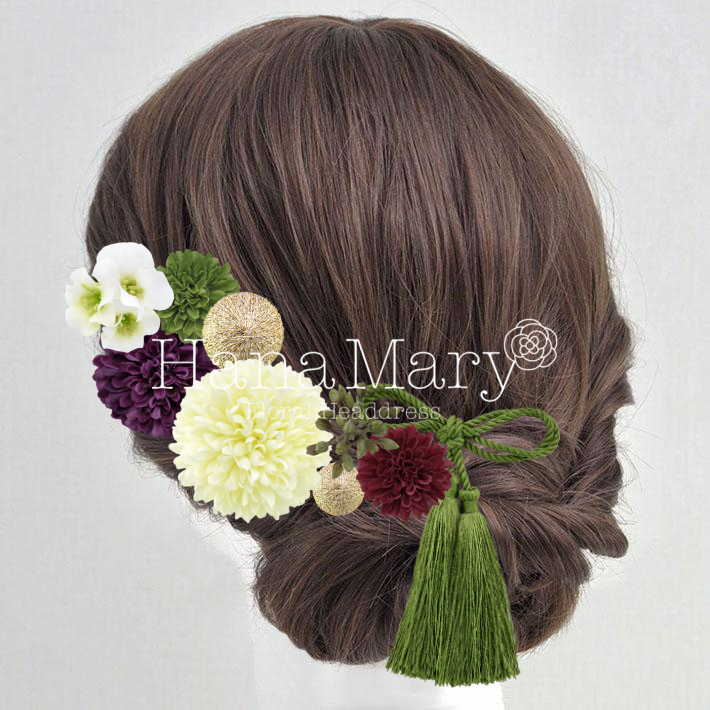 鞠とマム 和装 髪飾り 雅 タッセル付き(pm093)