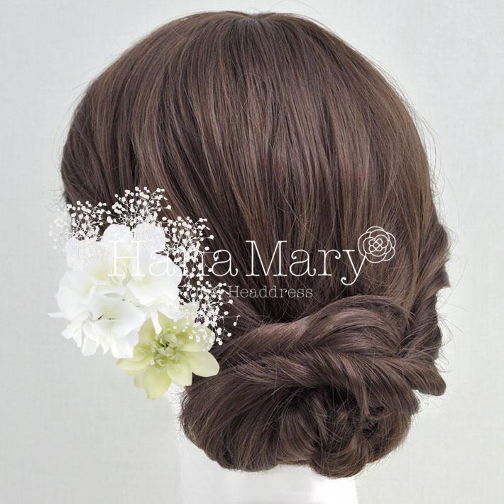 かすみ草とダリアと紫陽花