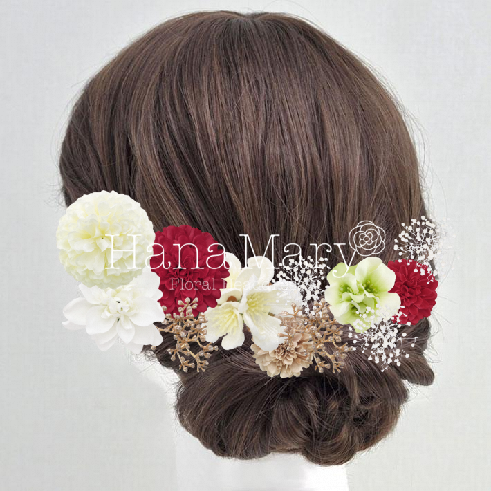 赤と白のブーケ