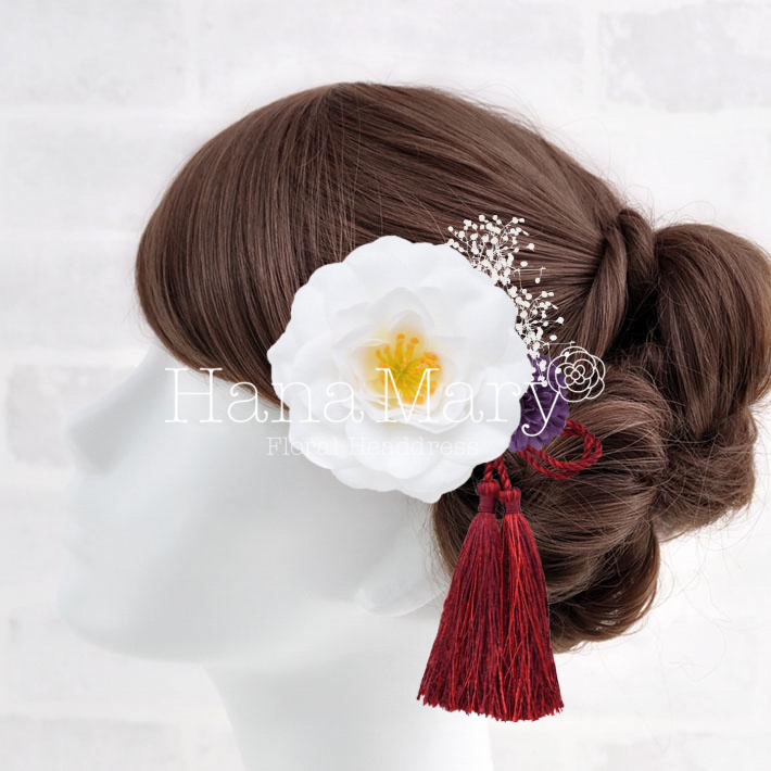 ショート向け白椿と紫マム