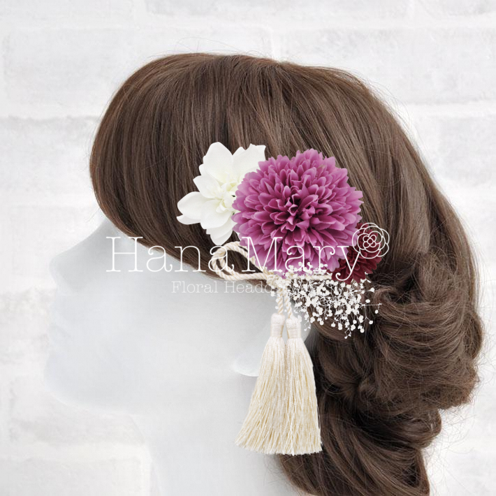 ショート向け紫と白の組み合わせ