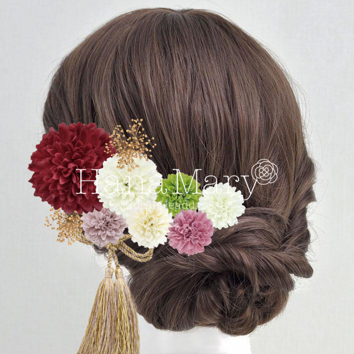 彩りマムのミニブーケ風