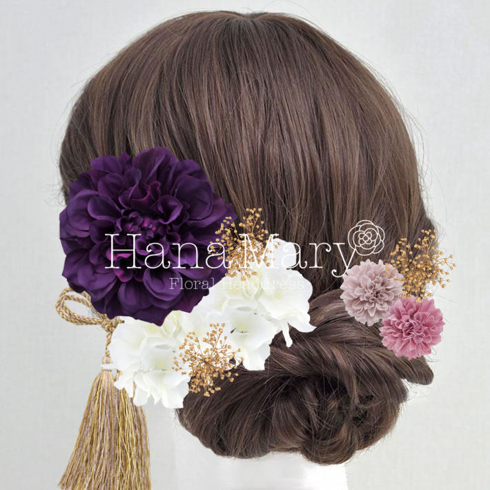 ダリアとかすみ草のブーケ