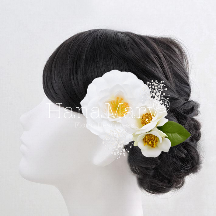 雪椿とかすみ草　タッセル無し