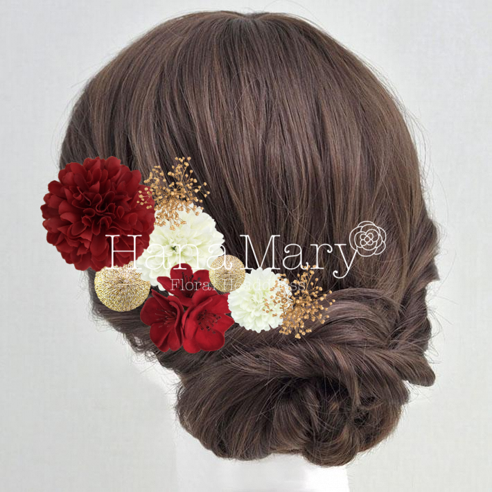 大きなピオニーとつばき紐なし