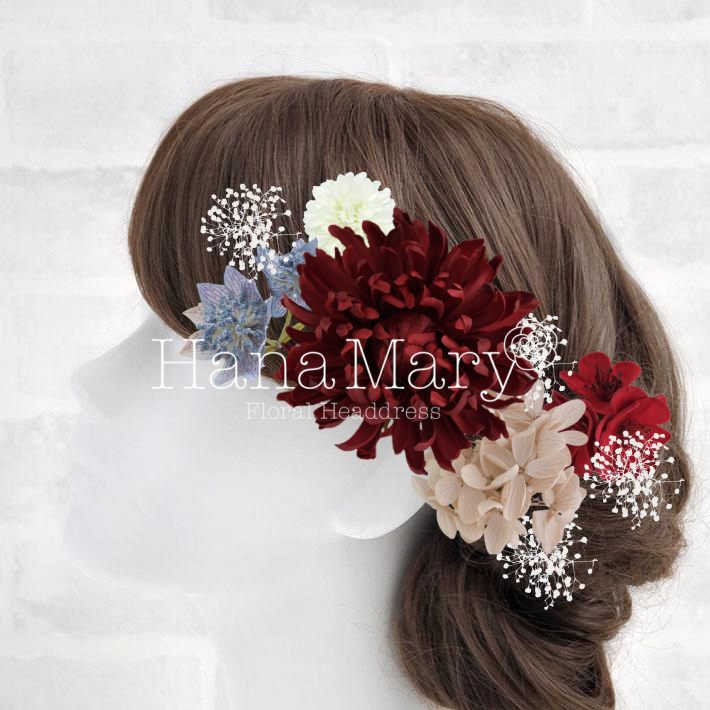 プレミアムダリアとかすみ草の飾り