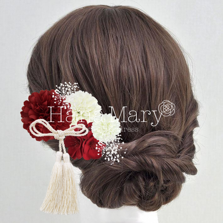 小さめ赤の髪飾り