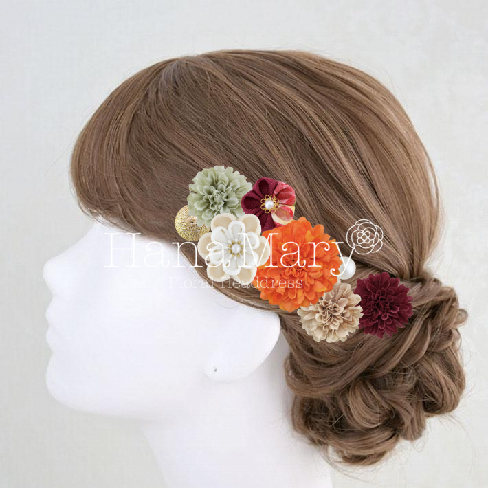 上品で明るい髪飾り