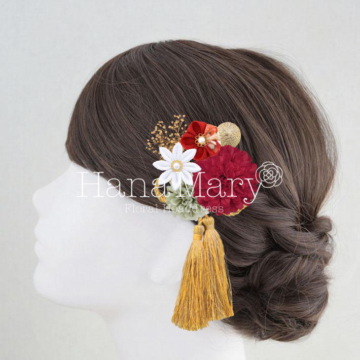 彩り華やかな髪飾り