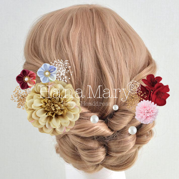 ピンクオレンジ かすみ草