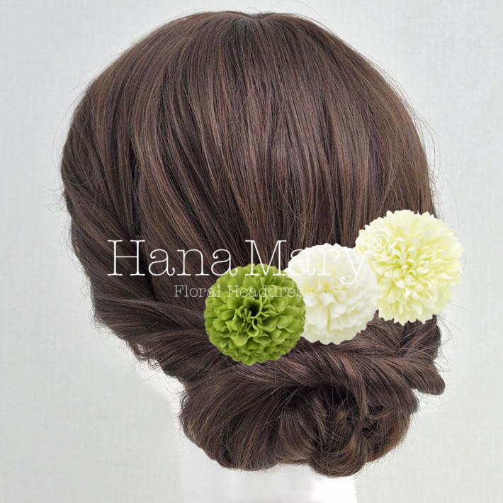 グリーンとホワイトのマム