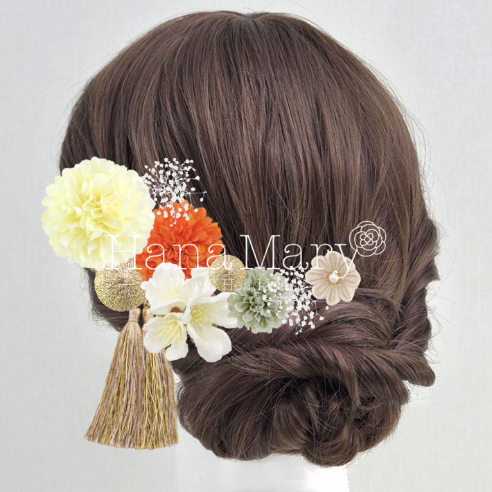 つまみ細工オレンジ