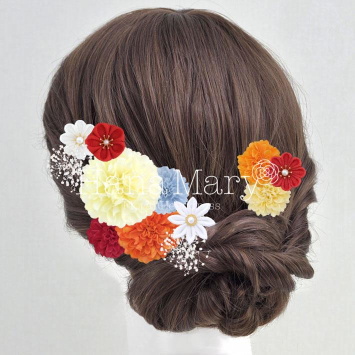 ピンポンマムとつまみ細工