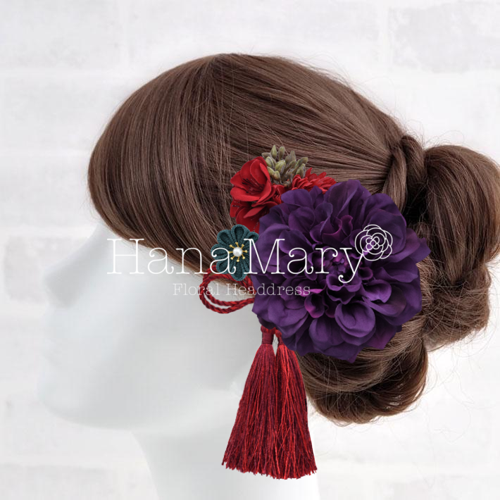 古典柄合わせのダリア