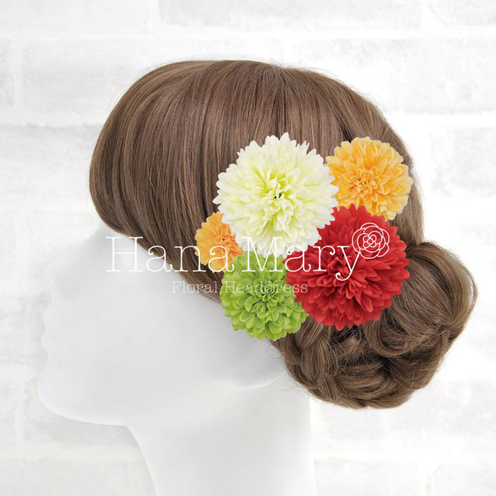 オレンジ系ピンポンマム