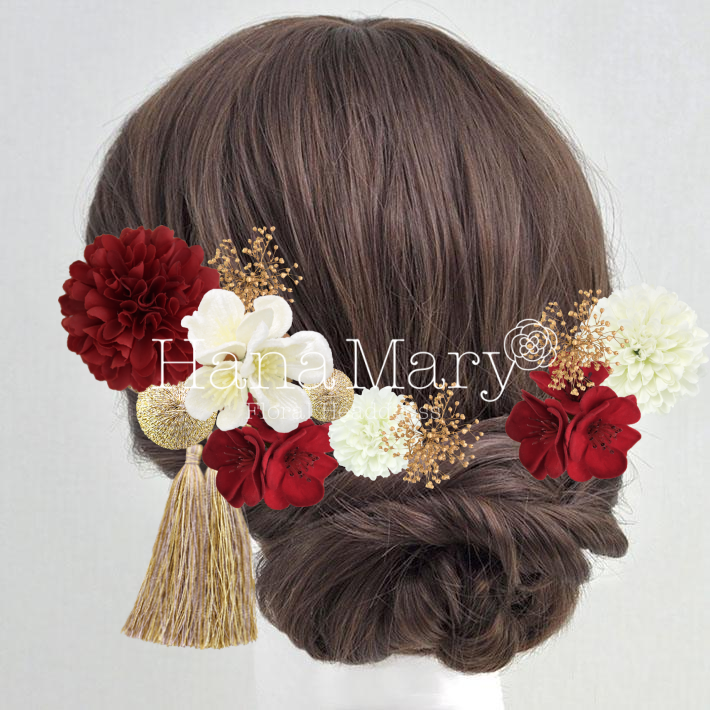 色打掛に合わせた和装スタイル