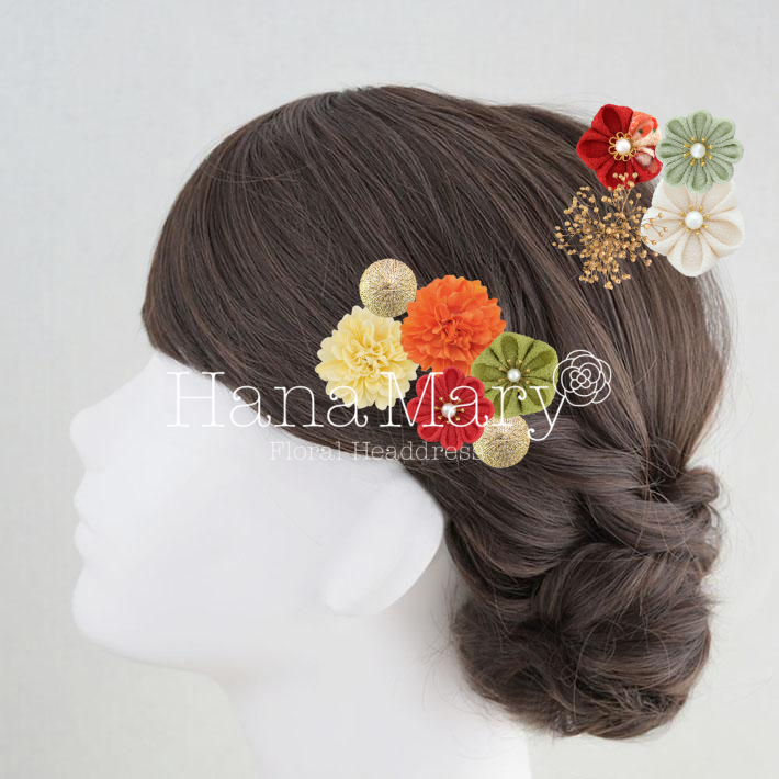 つまみ細工いろいろとマム