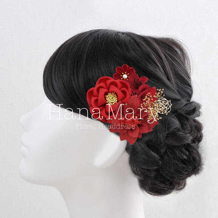 シンプルな髪飾り(赤)