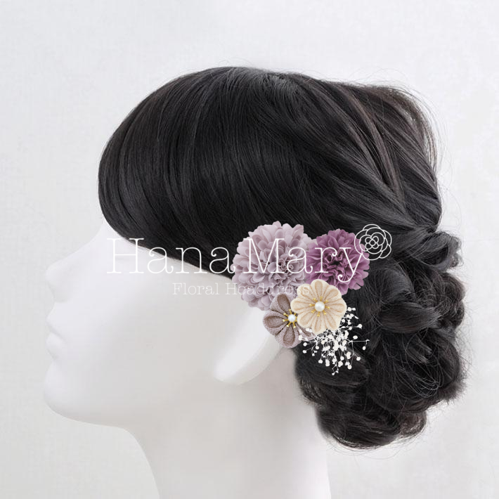 パープルつまみ細工