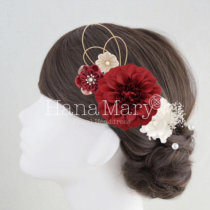 ジニアとアジサイとカスミソウ