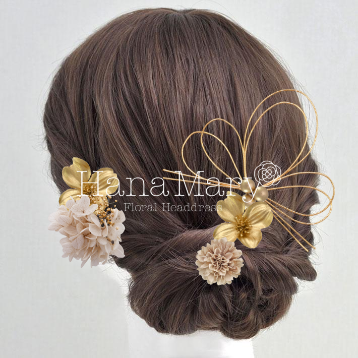 プレミアムダリアと金の花