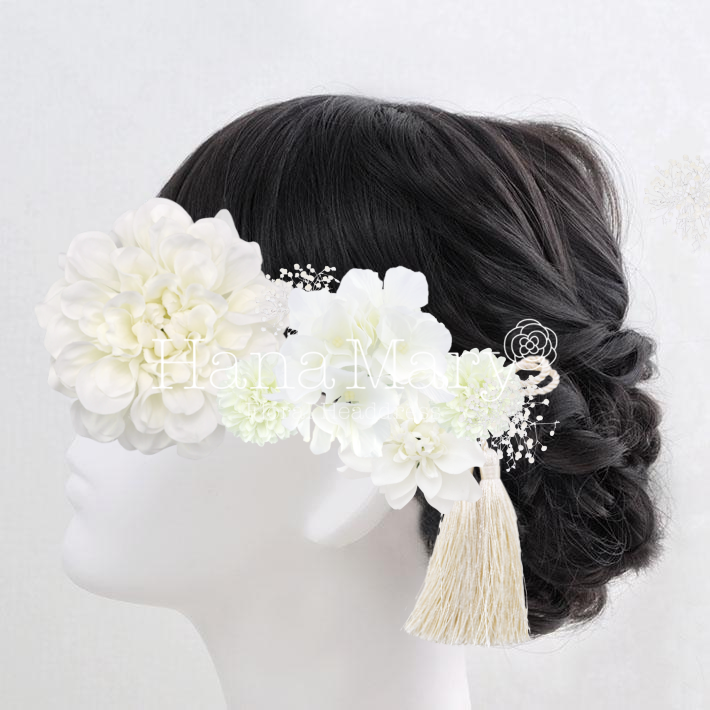髪飾り　白