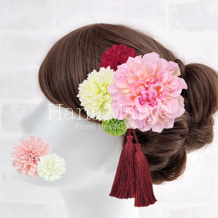 ダリアとピンポンマムの春飾り