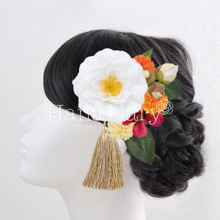 白牡丹のはんなり簪