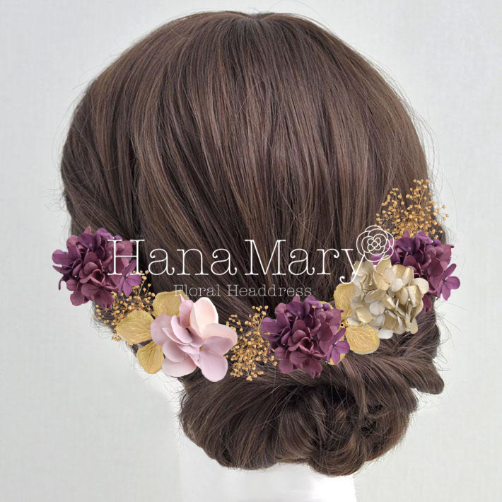 紫系⭐︎華やかな紫陽花飾り