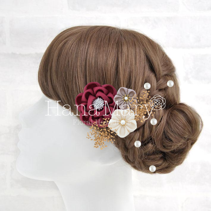 つまみ椿とパール