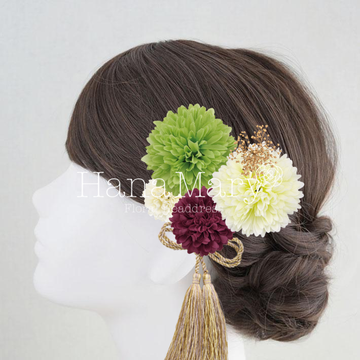 大きめマムとかすみ草