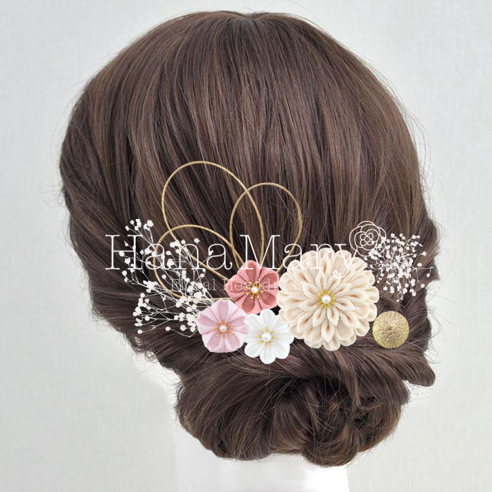 つまみ細工の髪飾り