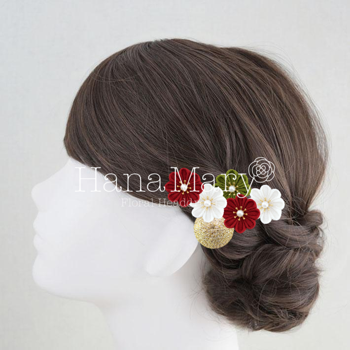 ダリアとつまみ細工