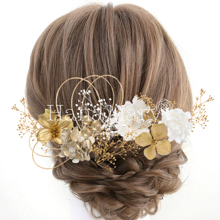 ドライフラワーホワイト＆ゴールド