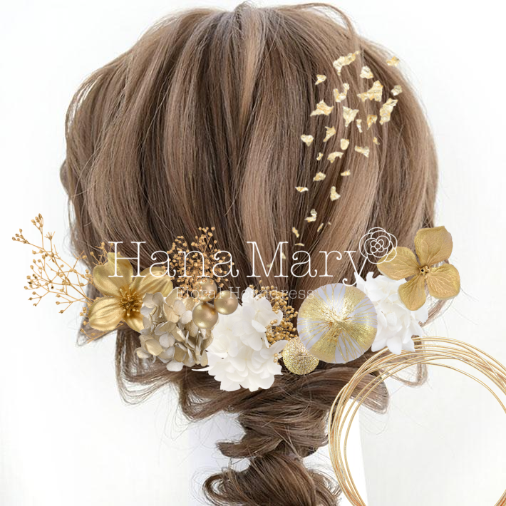 ゴールドヘアアレンジ