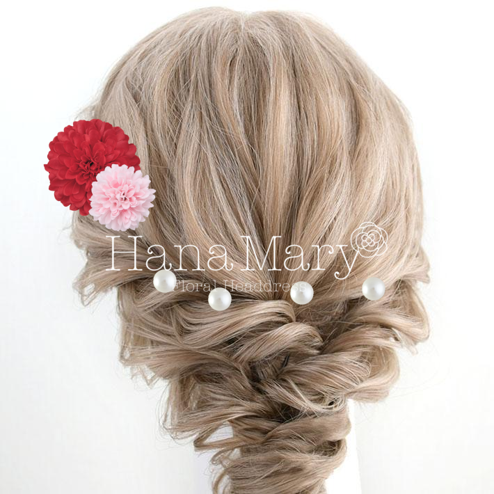 赤、白、ピンクマムとパール