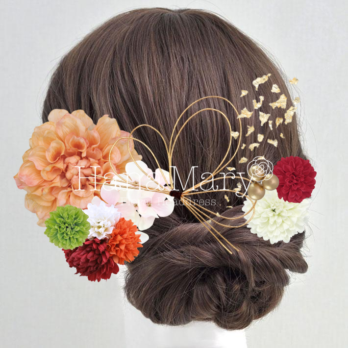 華やかオレンジ✕ゴールドの飾り