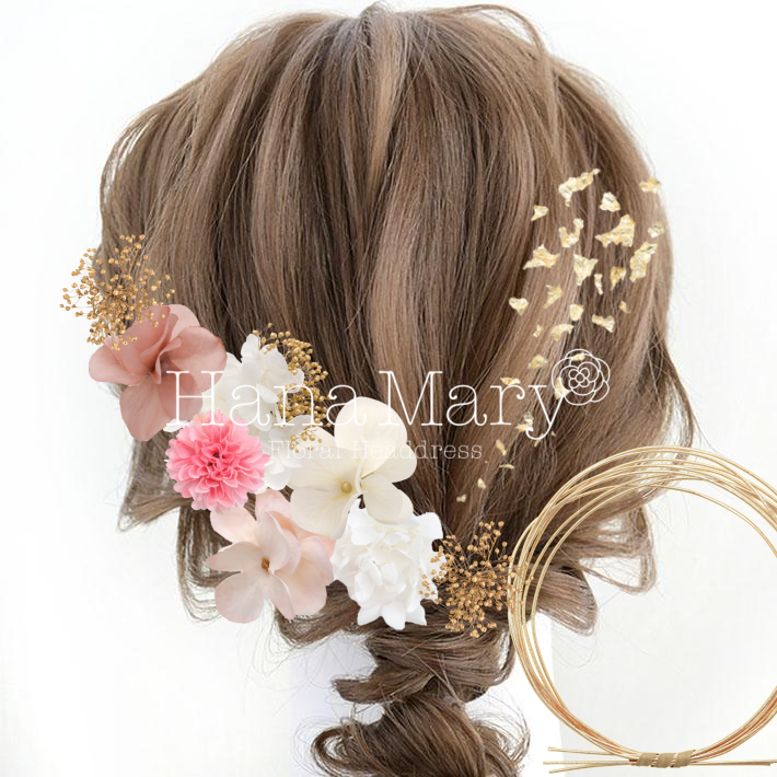 ピンク系和装に似合う髪飾り