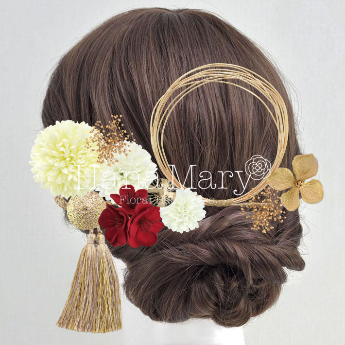 ダリアとゴールドのアレンジ2