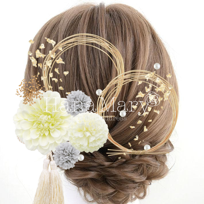 金箔と水引きのアレンジ