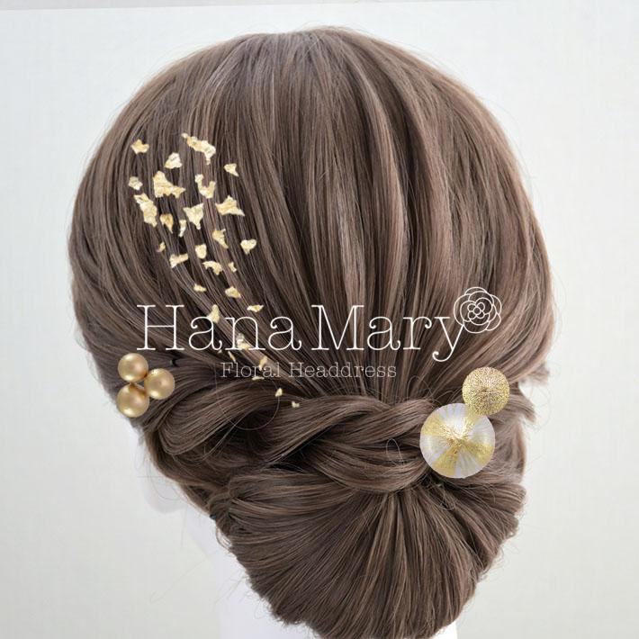 玉かんざし金シンプル